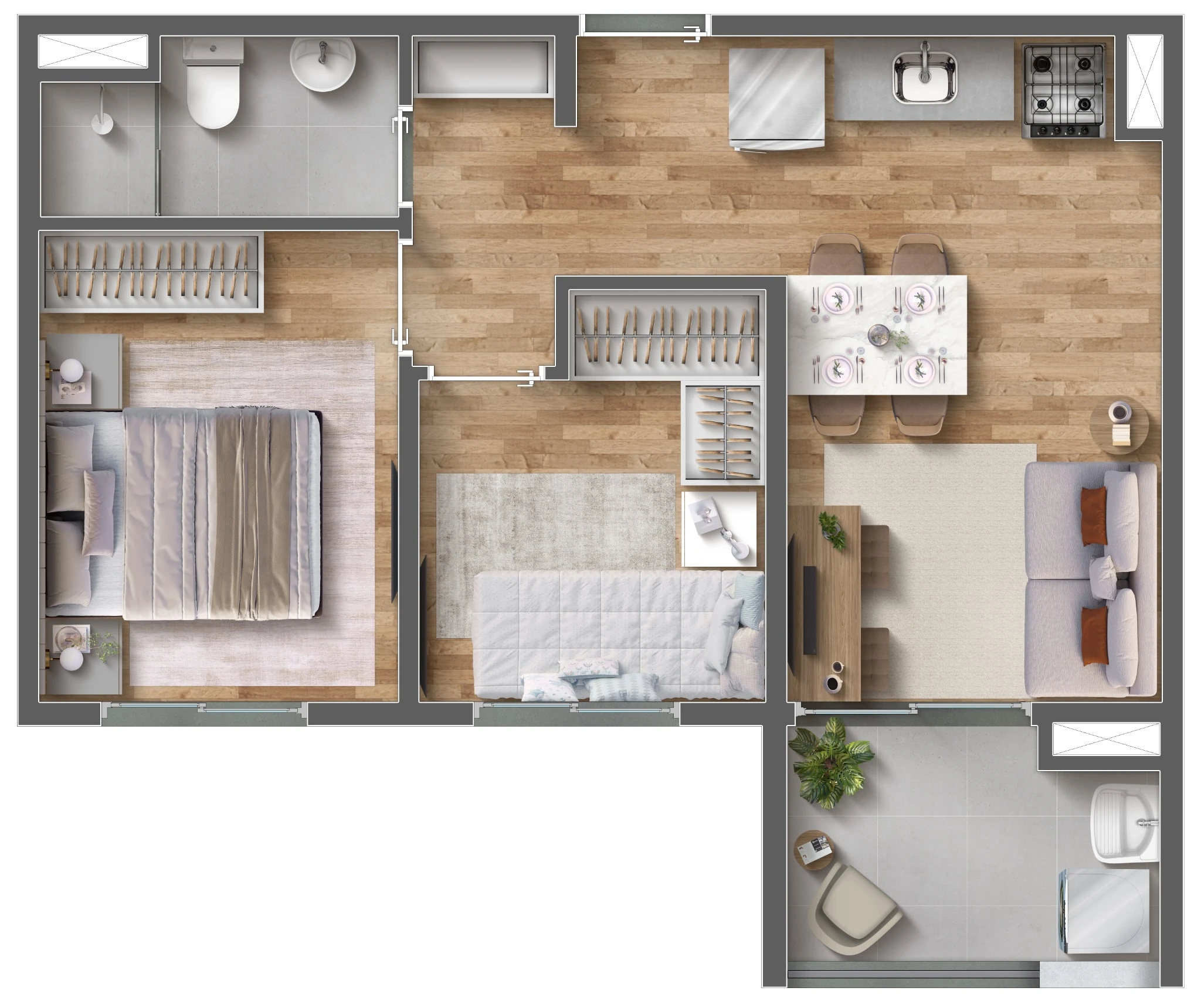 Planta 40M² do Vibra Paes de Barros
